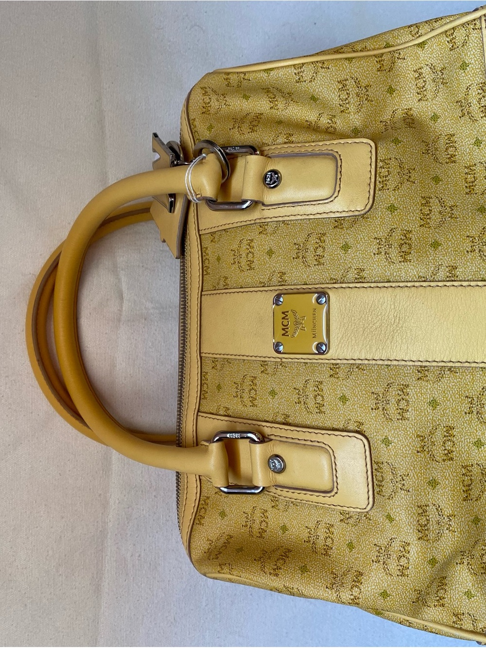 MCM Yellow Leather Logo Tote Bag
(Limited Edition)